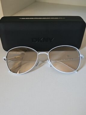 DKNY White Wire Frame Sunglasses